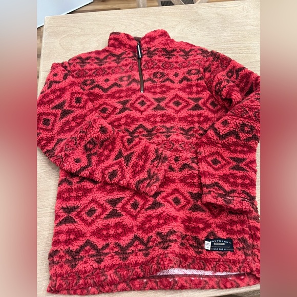 Southern marsh red quarter zip up Sherpa sweater size xs - Picture 1 of 12